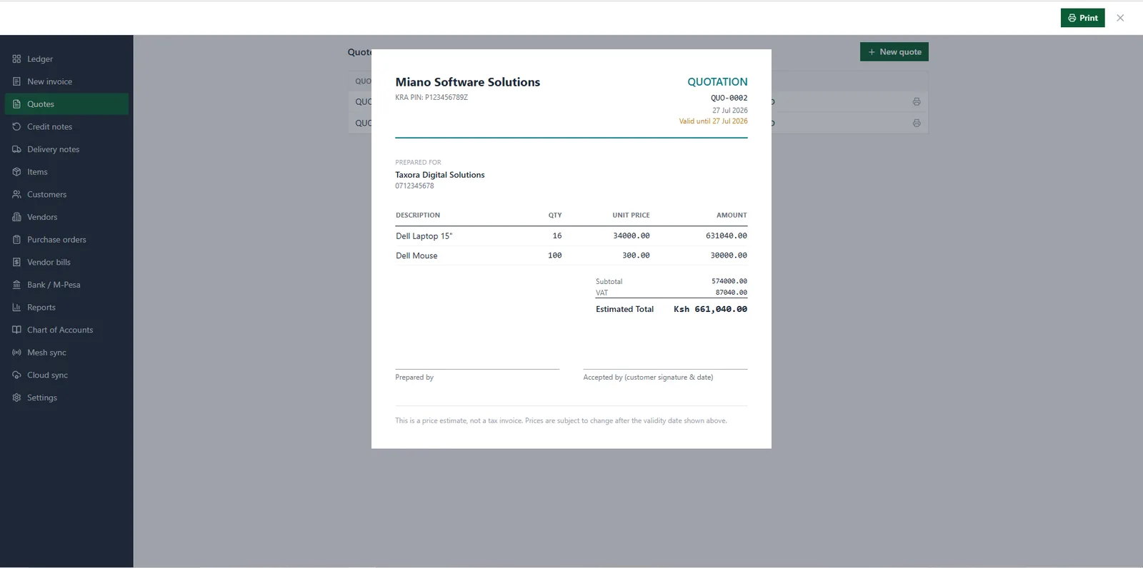 KituBox ERP: Credit & delivery notes