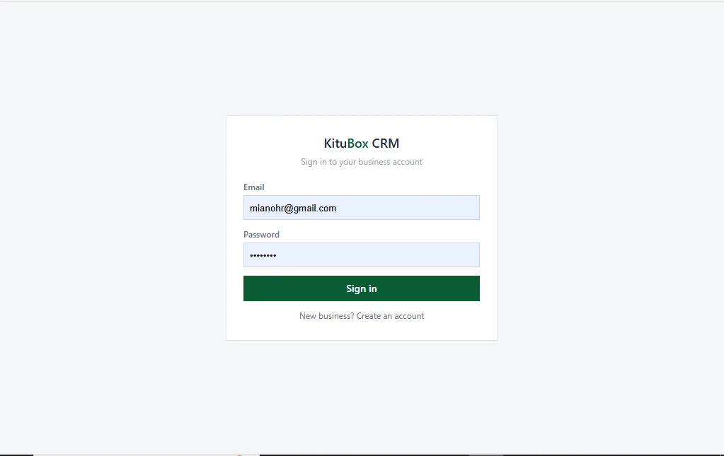 KituBox CRM: Sales dashboard