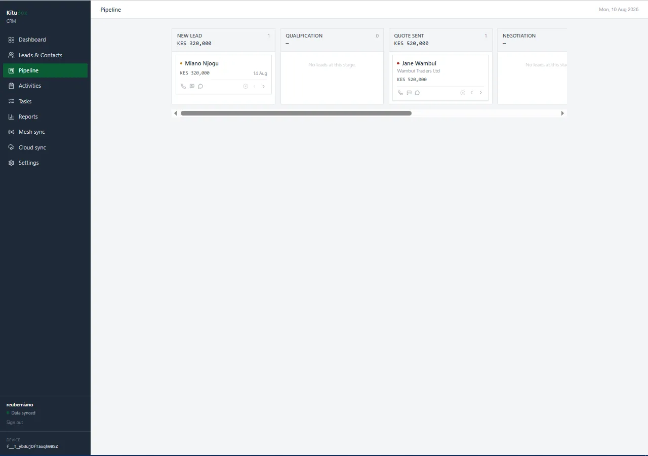 KituBox CRM: Task management